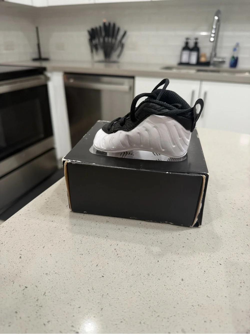 Nike Kids Foam Runner in White and Black